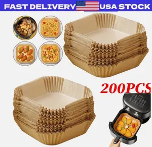 200PCS Air Fryer Liners Disposable Papers Liner Non-stick for Roasting Microwave