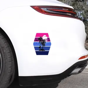 2PCS Tropical Surfing Sunset It is suitable for sticking on the back of cars, the surface of motorcycles, trucks, Windows, walls and glass.