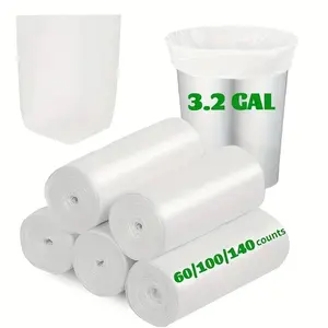 60/100/140 Count 3.2 Gallon Small Trash Bags – Flat Opening, Leak-Resistant Bags for Bedroom, Bathroom, Pet, RV, Trash Pack