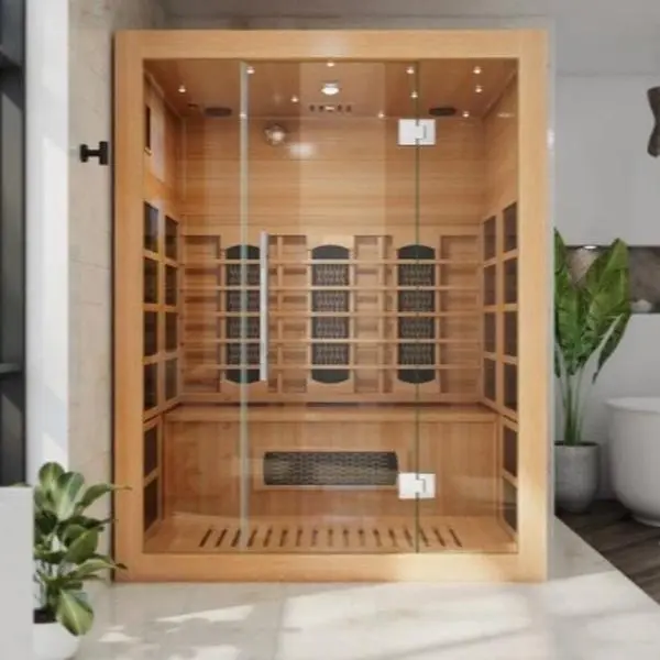 DreamLine Everyday Spa 3-4 Person Capacity 59 x 47 Indoor Sauna, Hemlock
