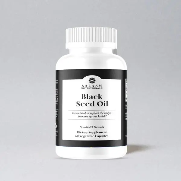 Salaam Nutritionals Halal Black Seed Oil Capsules Nigella Sativa 60 Count Daily Wellness Support Non GMO