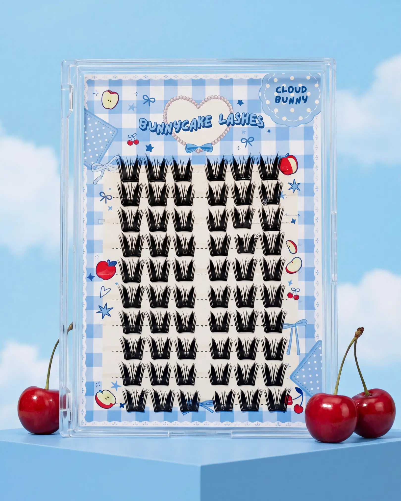 BunnyCake Lashes - Manga Style Look Anime Lashes Manhua 8-18mm Cluster Lashes 100 Pcs Soft Comfortable Ultra Thin Band Synthetic Fibers DIY Eyelash Makeup