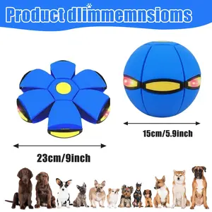 1pc Dual-Shape Magic Ball with 3 LED Lights - Pop-up Ball, Magic Bouncing Ball, Bouncing Balls, Magic Flying Saucer, Bouncy Balls