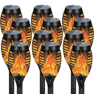 Upgraded 12Pack Solar Torch Lights Outdoor Flickering Flame for Garden Decor, Waterproof Outdoor Lights Solar Powered, Tiki Torches for Outside Yard Patio Pathway Decor