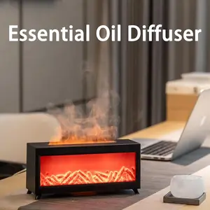 7-color Flame Wall Fireplace Aroma Diffuser 220ML Ultrasonic Cold Mist Design Supports Timing Automatic Shutdown Safe Worry-Free for Large Rooms Bedrooms Offices - Humidifier Purifiers