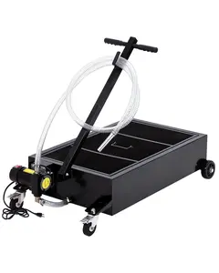 GARVEE 20GAL Oil Drain Pan with 110V 180W Electric Pump, Metal Oil Change Cart Featuring 8FT Hose and Folding Handle for Cars, SUVs, Trucks, Buses, and RVs in Black