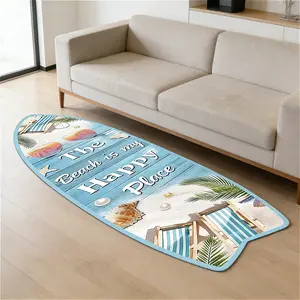 Creative summer surfboard style bedroom decoration bedside carpet letter starfish print living room sofa carpet trendy personality kitchen balcony strip carpet soft and comfortable cloakroom lounge carpet washable reading area play area non-slip floor mat