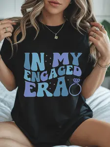 1pc Women'S In My Engaged Era Engagement T-Shirt w