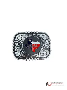 ROUND BLACK & SILVER TEXAS BUCKLE 3