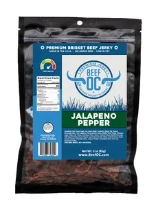 Jalapeno Pepper Beef Jerky - Beef OC Premium Brisket Jerky 3oz