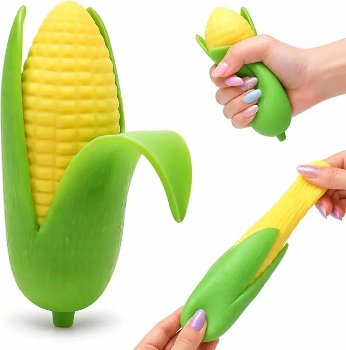 Corn Squishy Fidget Toy, Cute Food Shape Slow Rising Squeeze Toy, Stress Relief Decompression Toy for Kids Adults