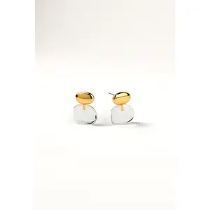 Pebble Stack Studs Gold
