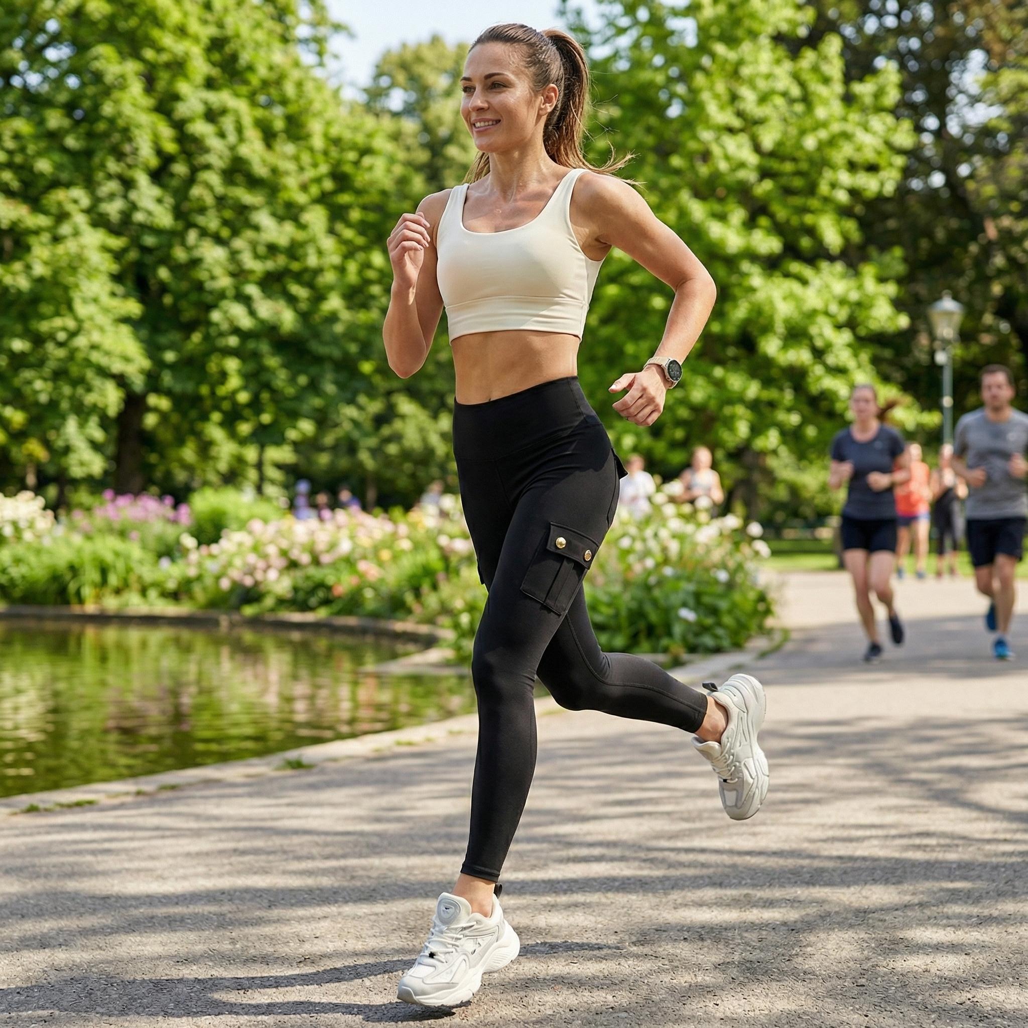 CQQNBV CoreFlex Workout Cargo Leggings with Pockets for Women Hidden Scrunch Butt Lifting Leggings Gym Yoga Pants