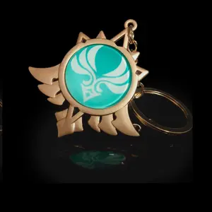 Game Impact Vision Fontaine Water God Focalors Lyney and Lynette Keychain Luminous 7 Element Eye Of Original God Toy KeyRingFashionGift