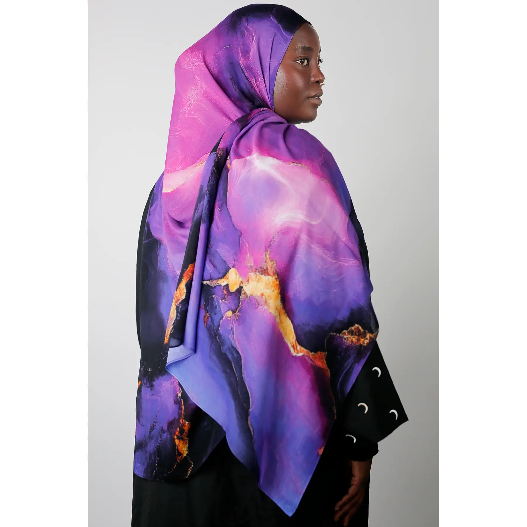 Orchid Marble Print Modal Hijab