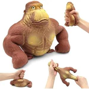 Stress Relief Squeezing Monkey Toy - Soft Gorilla Figure for Kids and Adults - Squishy and Stretchy - HIGH-END TPR Material - Strong and Reliable
