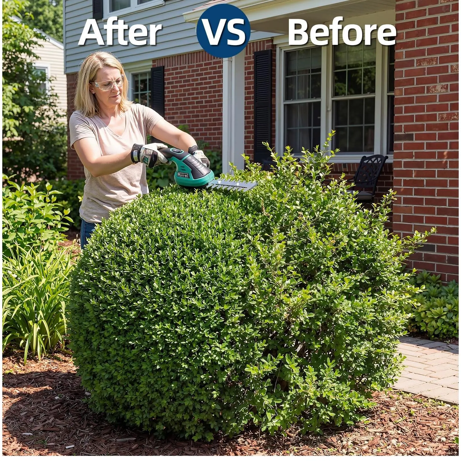7.2V Rechargeable 2 in 1 Grass Shear and Shrub Trimmer Wireless Handheld Hedge Cutter with Type C Charging Lightweight Portable Tool for Lawn and Garden Trimming