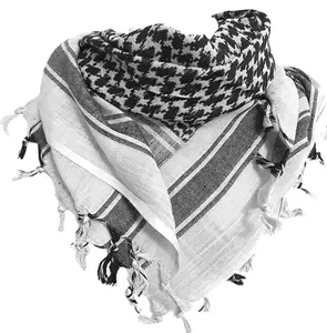 Unisex Scarf Head Wrap with Tassel, Soft and Lightweight, 100% Cotton, Black & White plo scarf Solid Color Turban