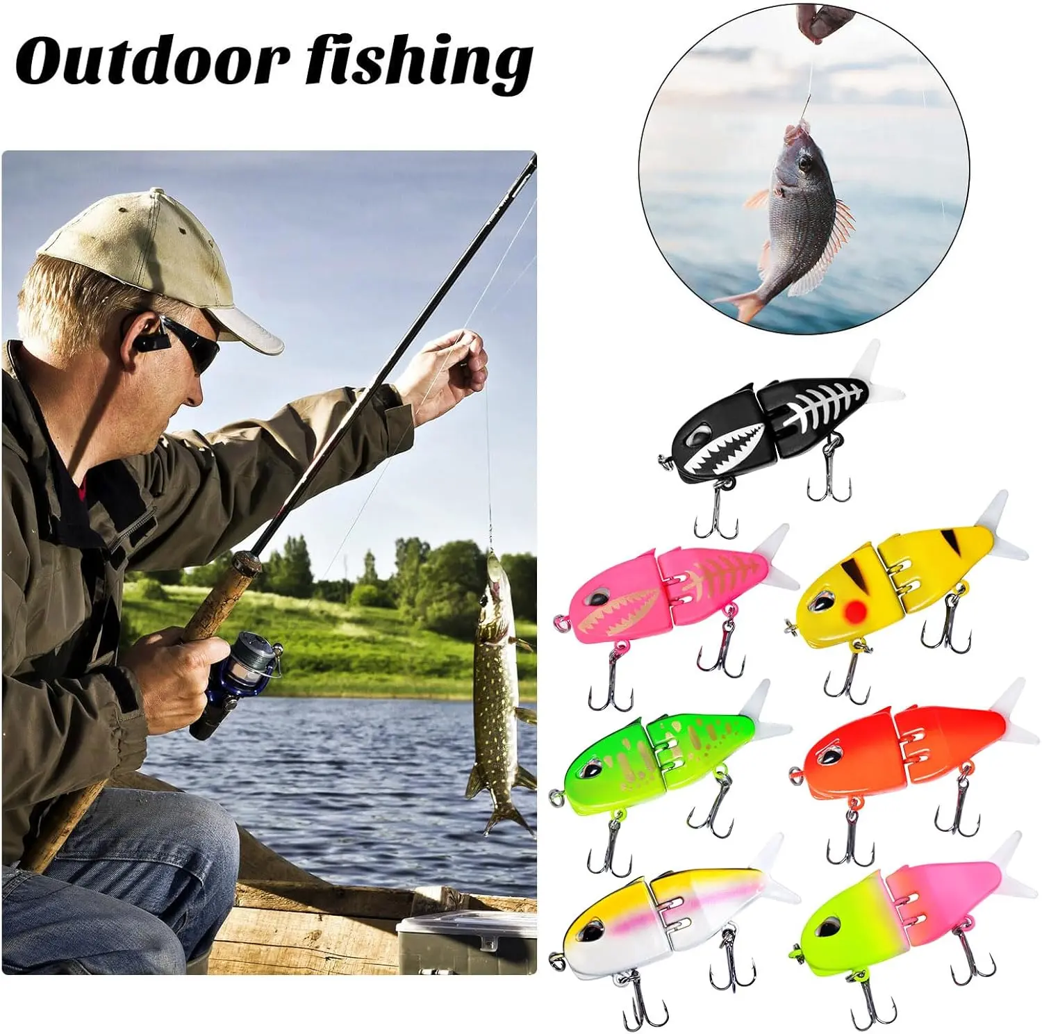 Mini Glide Bait for Bass Fishing, Multi-Jointed Swimbait Wobbler, White  Glide Baits for Bass and Pike, Hard Lure with Soft Rubber Fins  minnow(Pikachu) - TikTok Shop