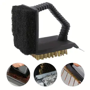 BBQ Grill Cleaning Brush, Triangular Grill Brush, Steel Wire Brush, Oven Copper Wire Brush, Small Scraper Brush