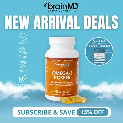 Omega-3 Power | BrainMD | 60 or 120 Softgels | Heart, Brain & Mood Support | Focus, Memory & Joint Health Support | EPA & DHA Fish Oil