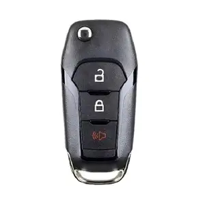 3 Buttons Remote Flip Key Shell Compatible with Ford 2015- 2024 FCC ID: N5F-A08TAA, A08TBB IC: 3248-A08TAA PN: 164-R8130, 5923667 (No Electronics or Circuit Board are Included.)