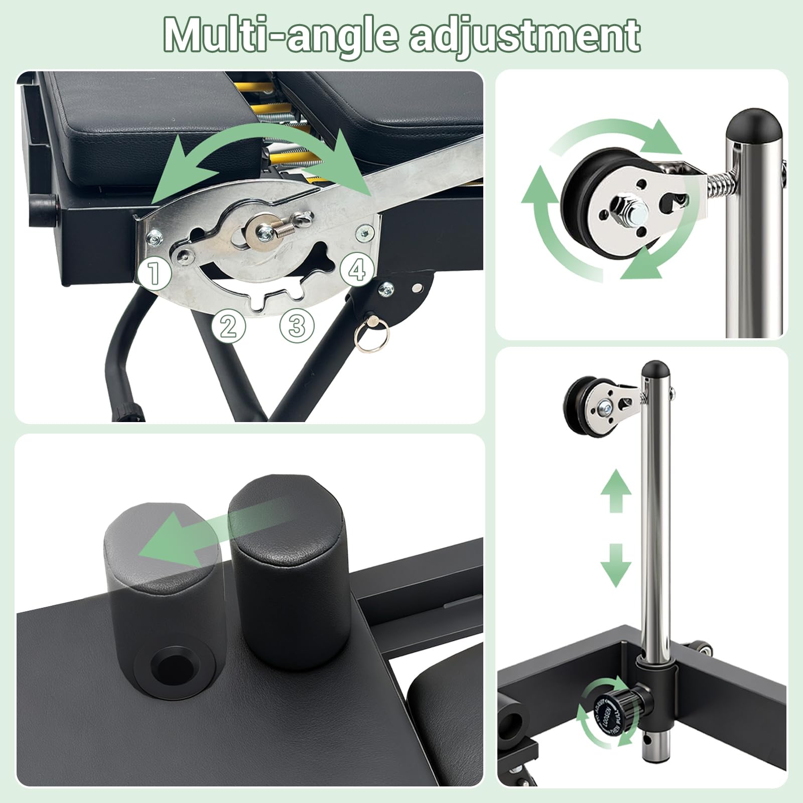 Foldable Pilates Reformer Machine 500 LBS Weight Capacity Tool Free Compact Design Home Gym Equipment Suitable Beginners Advanced Users