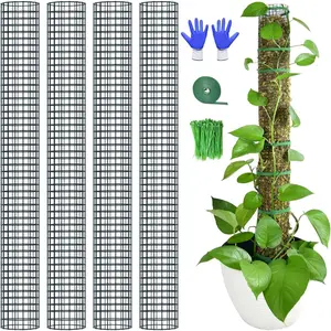 4 Pack Metal Moss Pole, 40" Moss Poles for  Monstera, Stackable Sphagnum Moss Pole, Moss Pole for  Work with Sphagnum Moss(4 Pack 40")