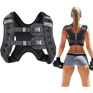 Weighted Vest for Women and Men 8 12 16 20 25 30 Lbs with Reflective Stripe and Double Adjustable Buckle Straps Weight Vests for Strength Training, Jogging, Cardio, Weight Loss
