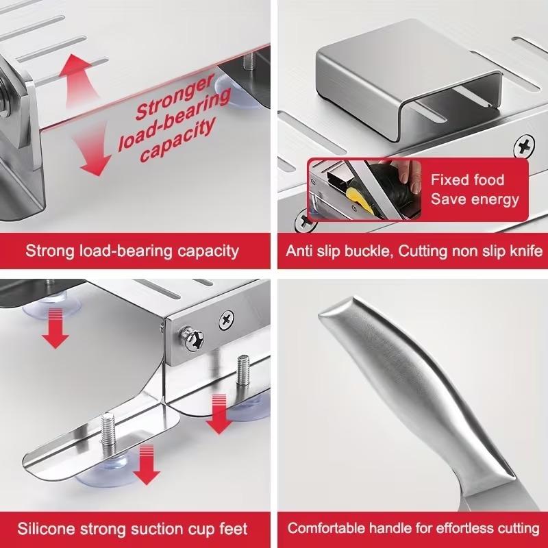 Stainless Steel Manual Slicer Meat Cutter Cutter Slicing Knife Easy To Clean Stainless Steel Manual Meat Cutter Suitable For Frozen Beef, Vegetables And Bones, Ideal Kitchen Gadget Stainless Steel Manual Slicer Meat Cutter Cutter Slicing Knife Easy To Clean Stainless Steel Manual Meat Cutter Suitable For Frozen Beef, Vegetables And Bones, Ideal Kitchen Gadget