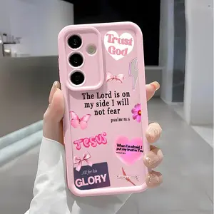 Faith Over Fear Psalm Christian Aesthetic Soft&Flexible TPU Silicone Phone Case For Galaxy S26 Ultra S25 Edge S24 FE S23 S22 S21 Plus A13 A14 A15 A16 A17 A33 A34 A35 A36 A52 A53 A54 NOTE20 Durable|Shockproof|Full Camera Protection|Anti-Fingerprint summerw