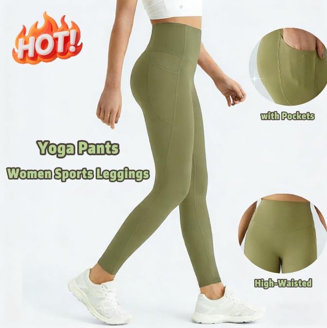 Tummy Control Butt Lifting High Waisted Yoga Leggings for Women with Pockets Breathable Fitness Pants