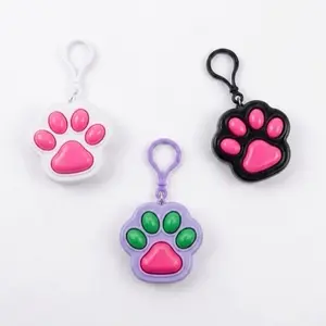 Critter Clicker Fidget Keychain Sensory Toy for Stress Relief Paw Shaped Fun Tap Happy Buddy for Focus Play and On The Go Clicking