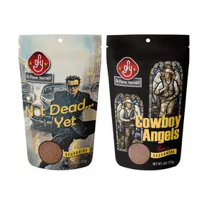 GFY Seasoning 2 Pack - Not Dead Yet & Cowboy Angels (Dark Smoky Tangy Chipotle Horseradish Porcini & Bold Cheesy Rosemary Garlic for Meats Vegetables Sauces)