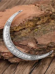 Viking Vintage Crescent Decorative Hairpin, Forest Style Bending Moon Shape Elegant Hair Clip, Nordic Norway Wind Hair Accessory, Gift for Friends, Valentine's Day, Mother's Day, Birthday