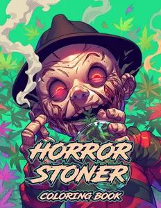 Horror Stoner Coloring Book: 50 Unique Coloring Pages: Spooky & Adorable Chibi Horror Characters, Weed-Inspired Trippy Designs for Ultimate Relaxation & Stress Relief, Ideal for Adults