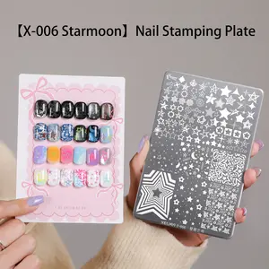 1pc Fireworks Nail Stamping Plate with Design Card - Reusable Metal Stamping Template for Nail Art, DIY Nail Design Tool with Color Card