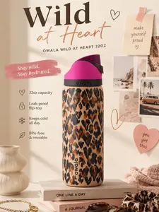 Owala Wild At Heart 32oz Insulated Water Bottle, BPA-Free Kitchen Drinkware for Daily Hydration