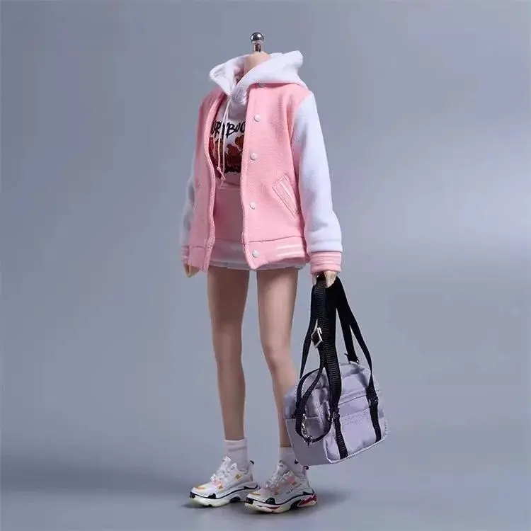 1/6 Scale Female Doll Baseball Outfit Set, Casual Hooded Sweatshirt With Pleated Skirt, Multi Color And Multi Style Doll Costume Accessories, Fashion Street Style Mini Doll Clothing For Collectible Dolls, Premium Handmade Doll Dress Accessories