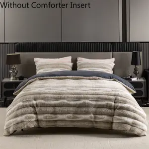 Premium Faux Fur Marbled Swirl Duvet Cover Set - Faux Fur & Minky Blanket Duvet Cover (104” x 90”) & 2 Pillow Shams (20” x 36”) - 3-Piece Set,Impasto, King cozy bedroom soft puffy