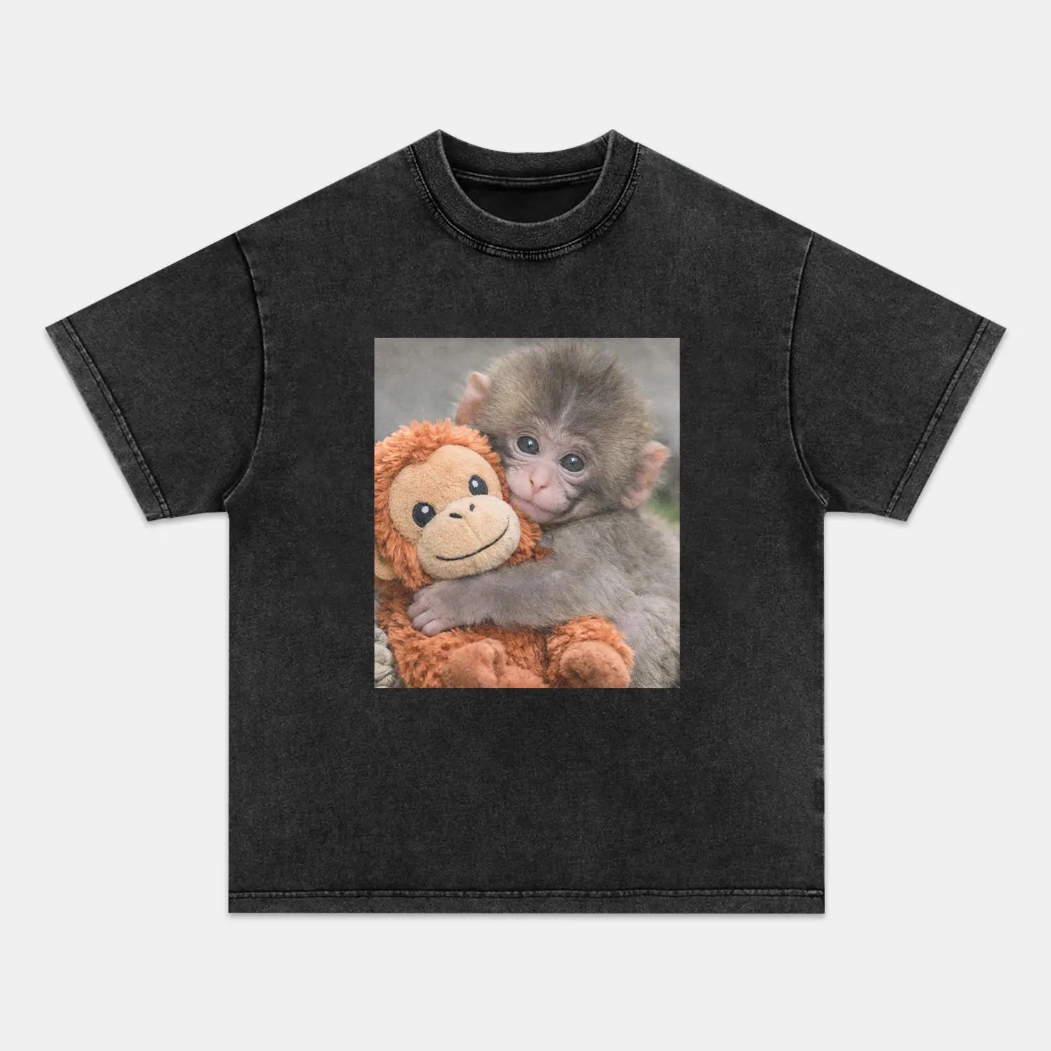 PUNCH MONKEY T-shirt, Unisex Vintage Crew Neck Regular Fit Cotton Fabric Casual Comfort Breathable Short Sleeve Funny T-shirts Fashion Men&Women's Top for Streetwear 022809