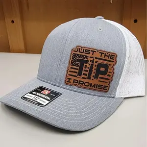 Just The Tip I Promise Funny Quote Leather Patch Trucker Hat
