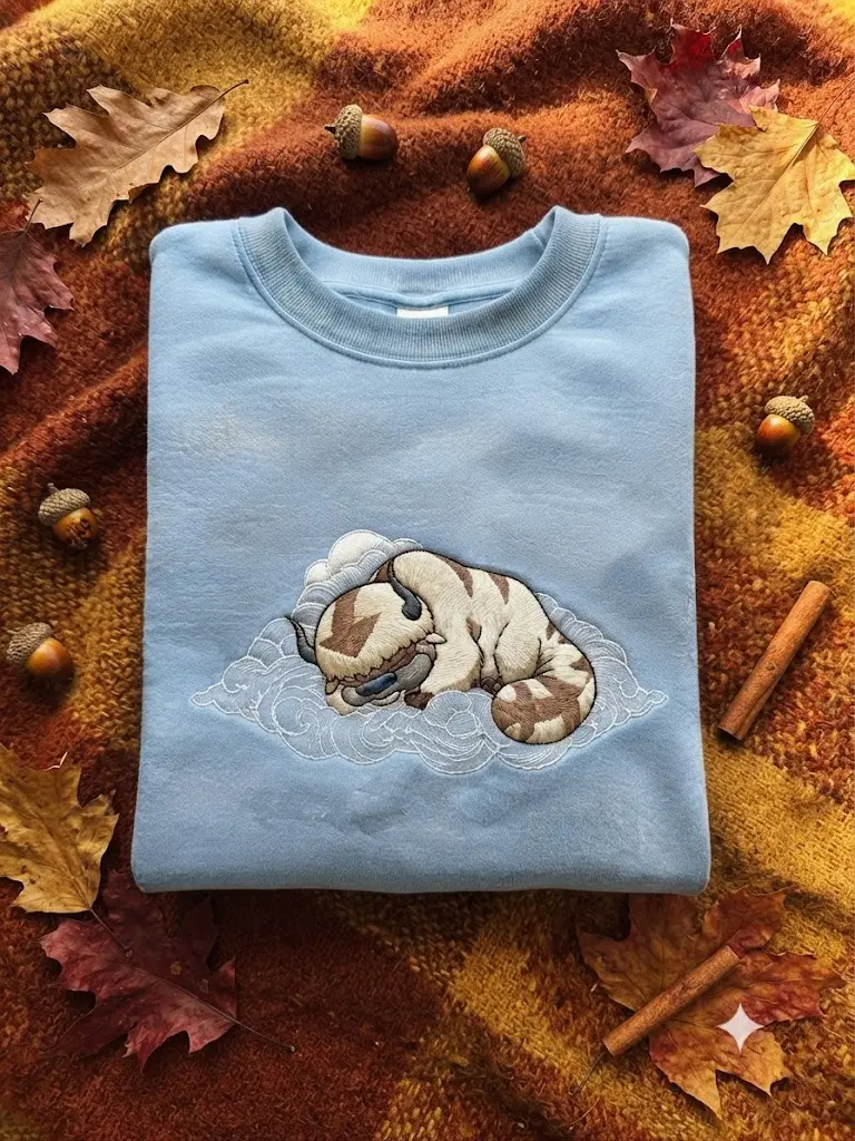 Embroidered Appa Sweatshirt, Flying Bison Shirt, Movie Embroidered Hoodie, Anime Aesthetic Gift for Fans