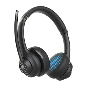 JLab GO Work Wireless & Wired On-Ear Headset - Black: USB-C Connection Bluetooth
