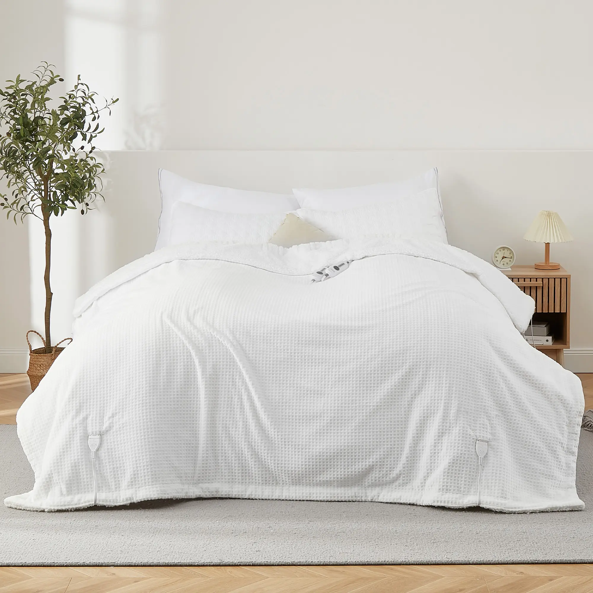 Garvee Heated Blanket Throw 50x60 Dual Sided Milk Velvet And Sherpa Electric Blanket With ETL Certified Overheat Protection