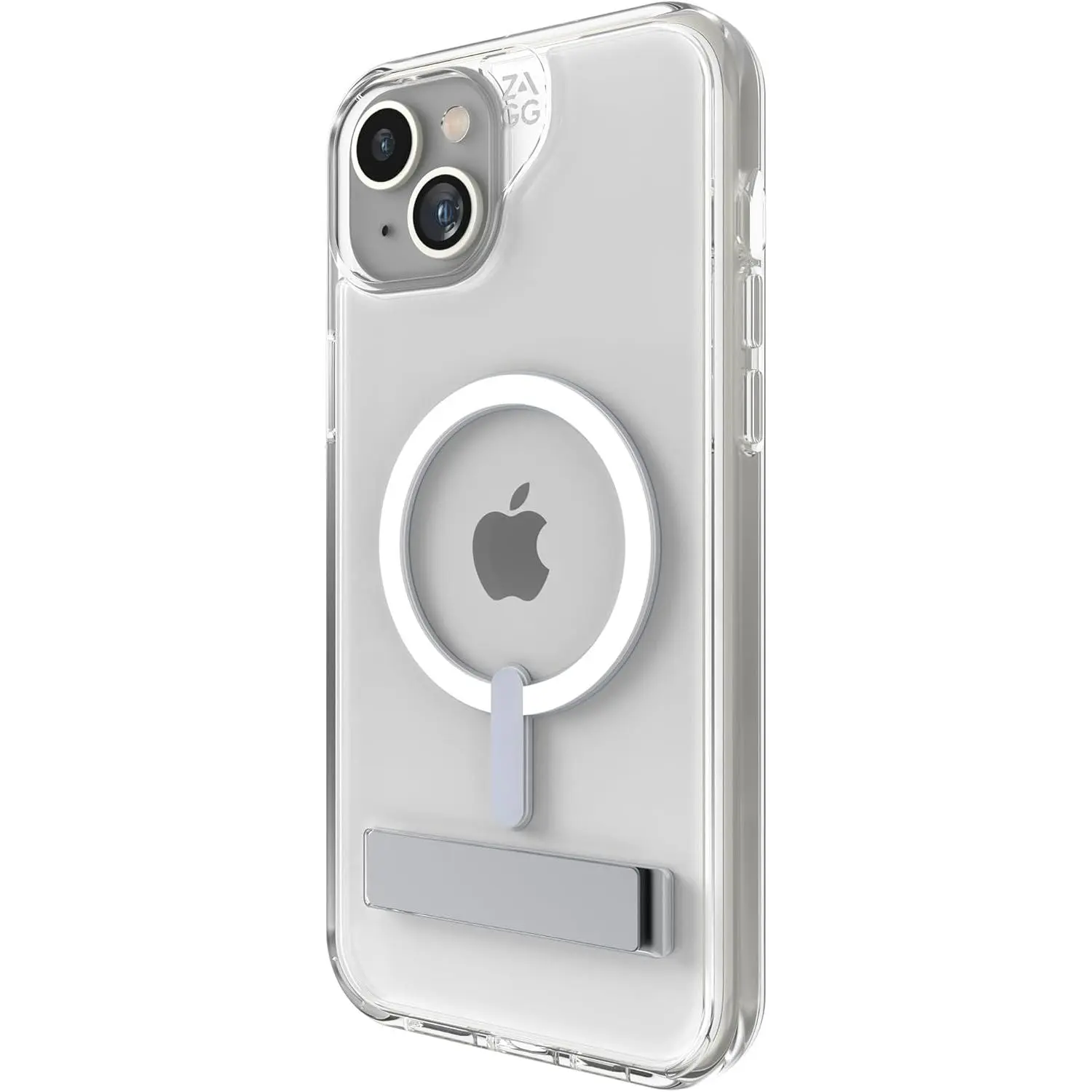 ZAGG Crystal Palace Snap iPhone 15 Plus Clear Phone Case w/ Built-In Kickstand - Drop Protection (13ft/4m)  Durable Graphene  Anti-Yellowing  and Scratch-Resistant MagSafe Phone Case