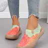 Women's New Fashion Colorful Ethnic Style Slip-On Low-Top Loafers, Comfortable Thick Sole Casual Sports Shoes, Walking Shoes, Casual Trendy Shoes, Versatile and Stylish, Casual Indoor Footwear, Footwear, Slip Ins Shoes
