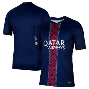 Blue PSG Home Stadium Shirt 2025-26, 2025/2026 Blue Color PSG Home Short Sleeve Soccer Jersey
