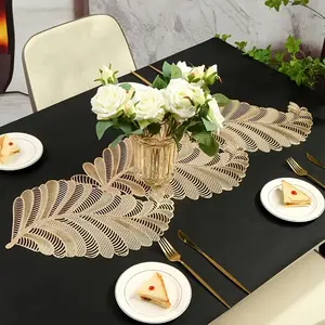 Leaf Pattern Tablecloth, 1 Count Exquisite Waterproof & Stain Resistant Tablecloth, Washable Table Decoration Supplies for Home Kitchen Dining Room