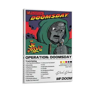 MF DOOMs Music Poster, Operation Doomsday Canvas Poster.Suitable for Decoration Anywhere. Poster Canvas Wall Art For Bedroom Decor Bar Office Room Decor Gift